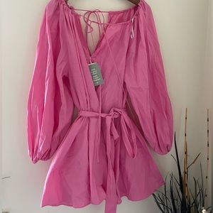 Balloon sleeve pink dress - Medium